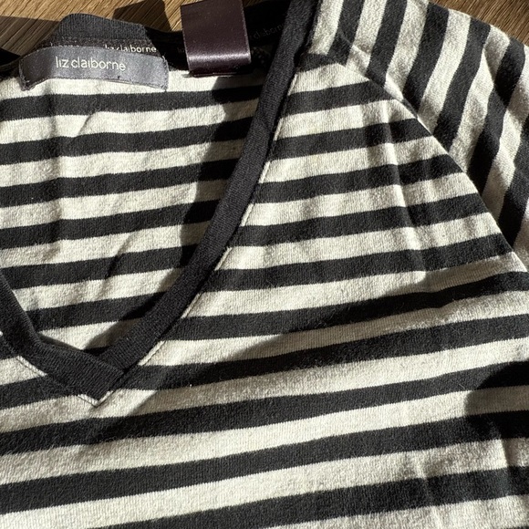 Vintage Liz Claiborne Striped Long Sleeve T-shirt - Picture 2 of 2